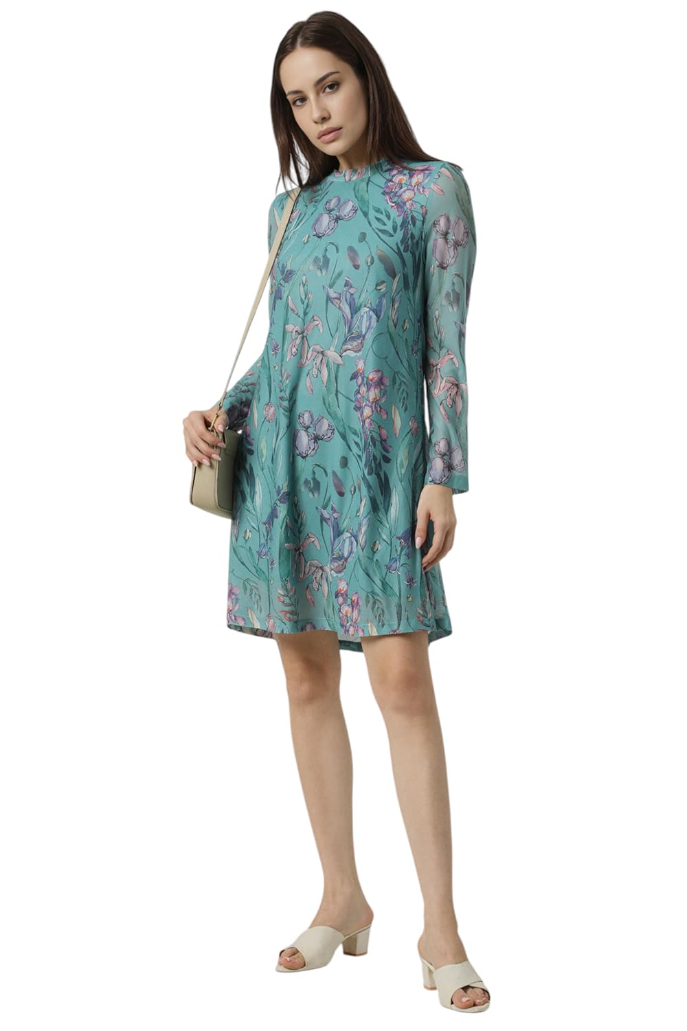 Van Heusen Women's Polyester Modern Above The Knee Dress (VWDRERGFM26690_Green