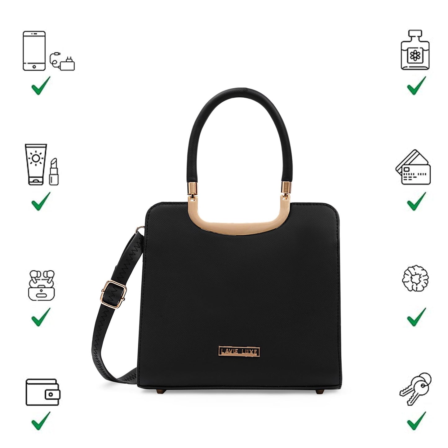 Lavie Luxe Women's Celie Satchel Bag | Satchel Handbag for Work | Ladies purse | Stylish Shoulder Bag | Gift for Women