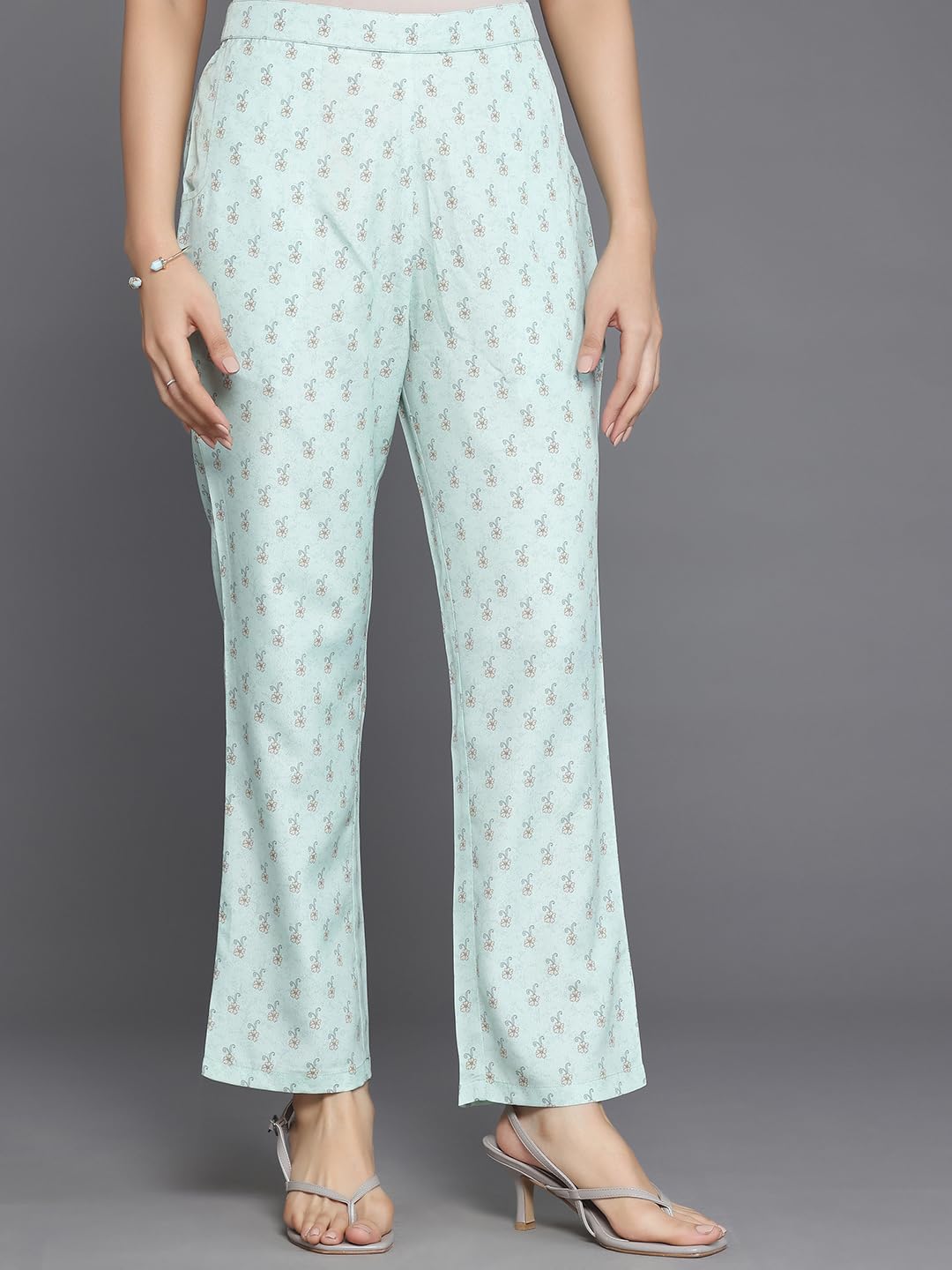 Libas Womens Printed Crepe Straight Kurta With Trousers and Dupatta