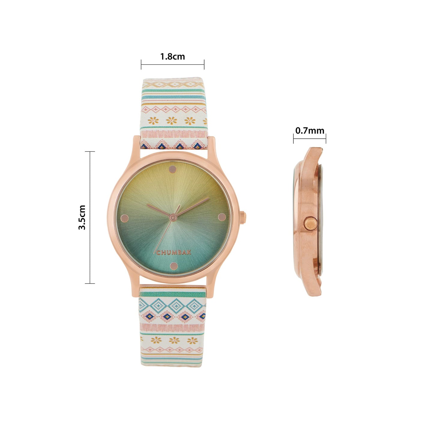 TEAL BY CHUMBAK Round Dial Analog Hand Watch for Women, Gifts for Women/Girls/Ladies, Stylish Fashion Watch for Casual/Work