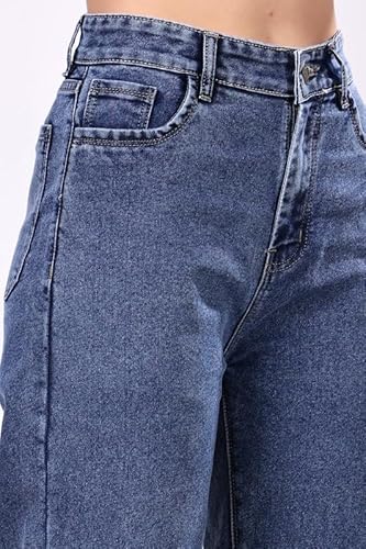 London Hills Women’s High Rise Wide Leg Jeans | Relaxed Fit Baggy Denim Pants | Stylish Straight Fit Comfortable Casual Wear Jeans for Women