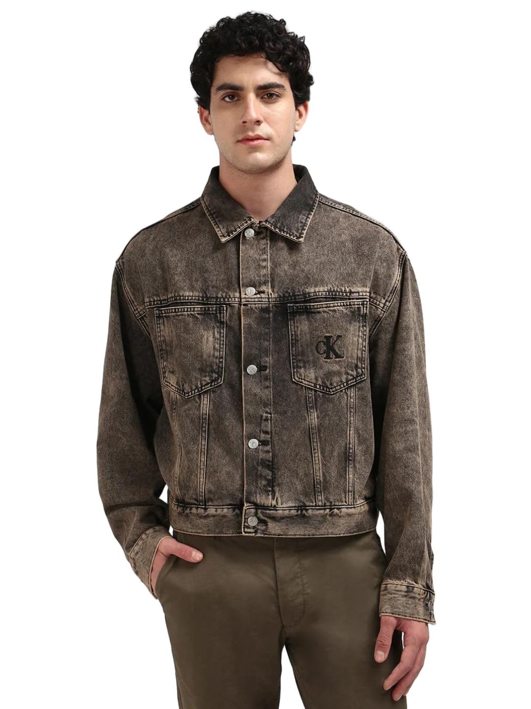 Calvin Klein Jeans Solid Boxy Fit Cotton Jacket