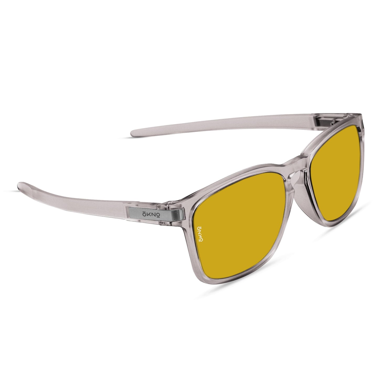 OKNO Eyewearlabs Sunglasses For Men & Women | Polarized Night Driving Yellow Full Rim Square Branded Stylish Spectacles | 100% UV Protection Shades | Cricket Sports Cycling Driving | Medium | Cypher