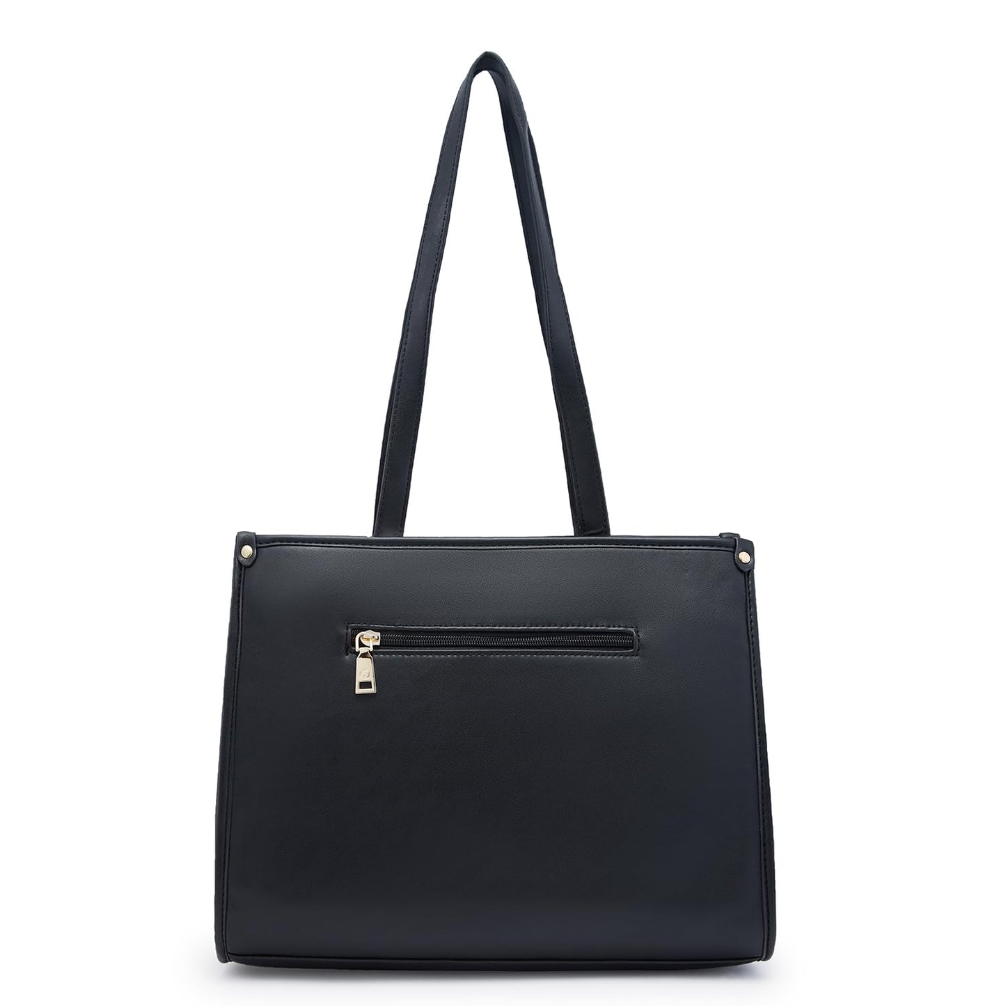 Caprese Checker Tote Bag, Medium-Black | Stylish Handbag for Women | Spacious, Versatile Office & Daily Essentials Tote | Top Zip Closure