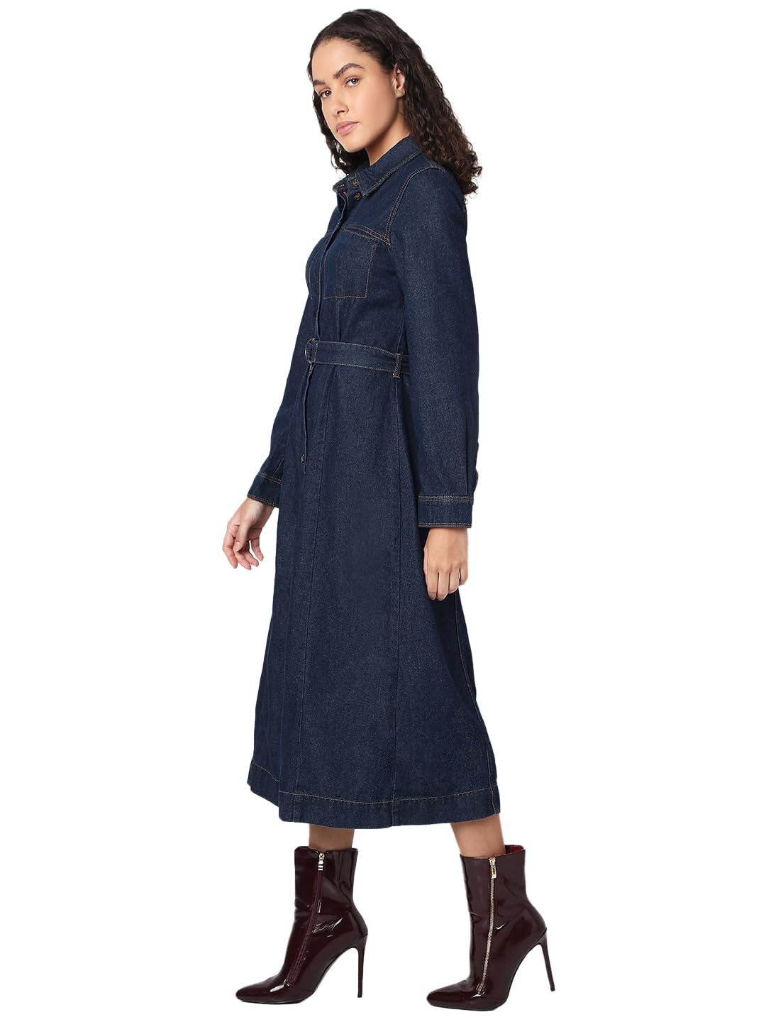 VERO MODA Women Dark Blue Shirt Dress