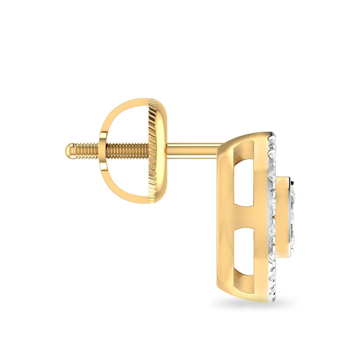 PC Jeweller 18KT Yellow Gold and Diamond Stud Earrings for Women