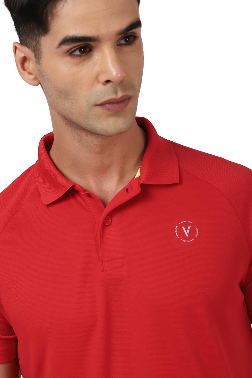 Van Heusen Men's Regular Fit T-Shirt (VFKPARGFF02546_Red