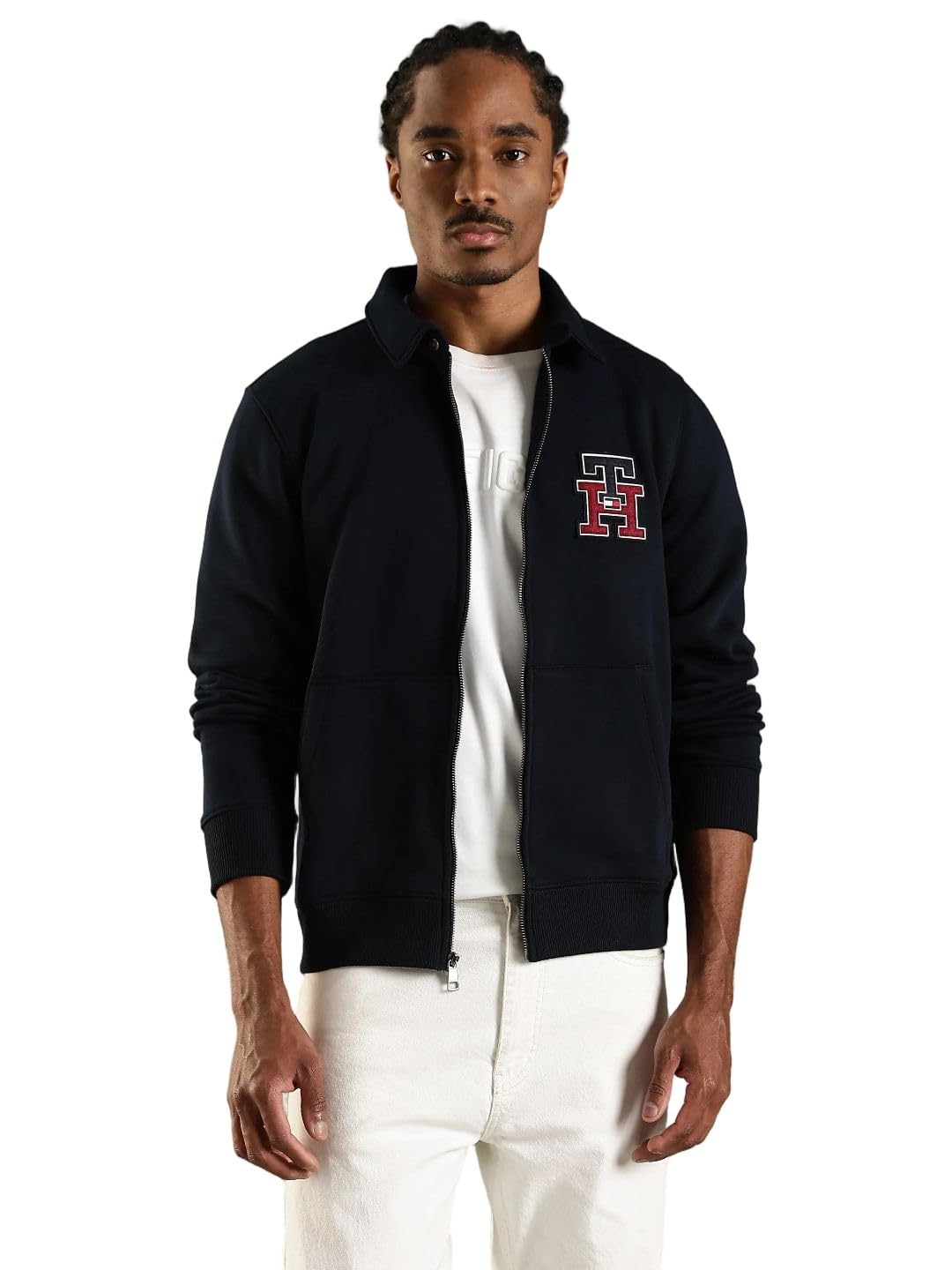 Embroidered Logo Regular Fit Cotton Jacket