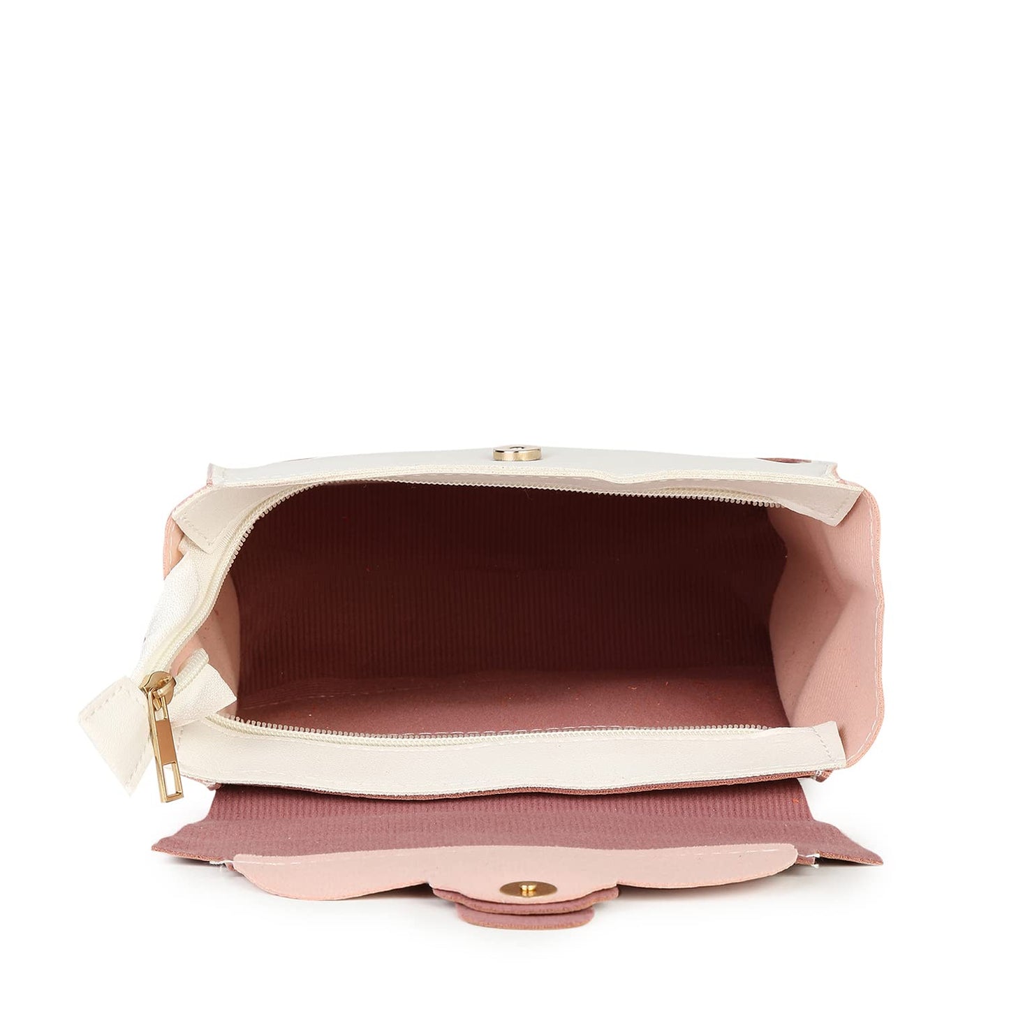 Haute Sauce Women white clutch bag with pink flap (HSHB1218)