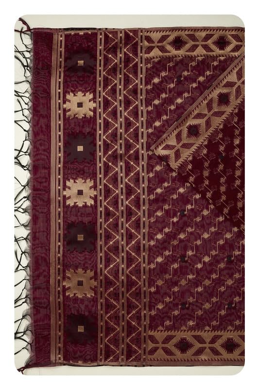 Soch Womens Red Polyester Jamdani Dupatta