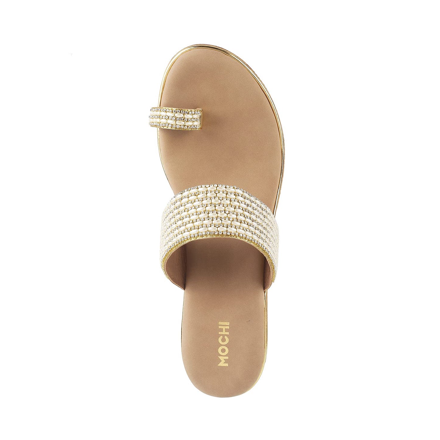 Mochi Womens Synthetic Gold Slip Ons (Size (4 UK (37 EU))