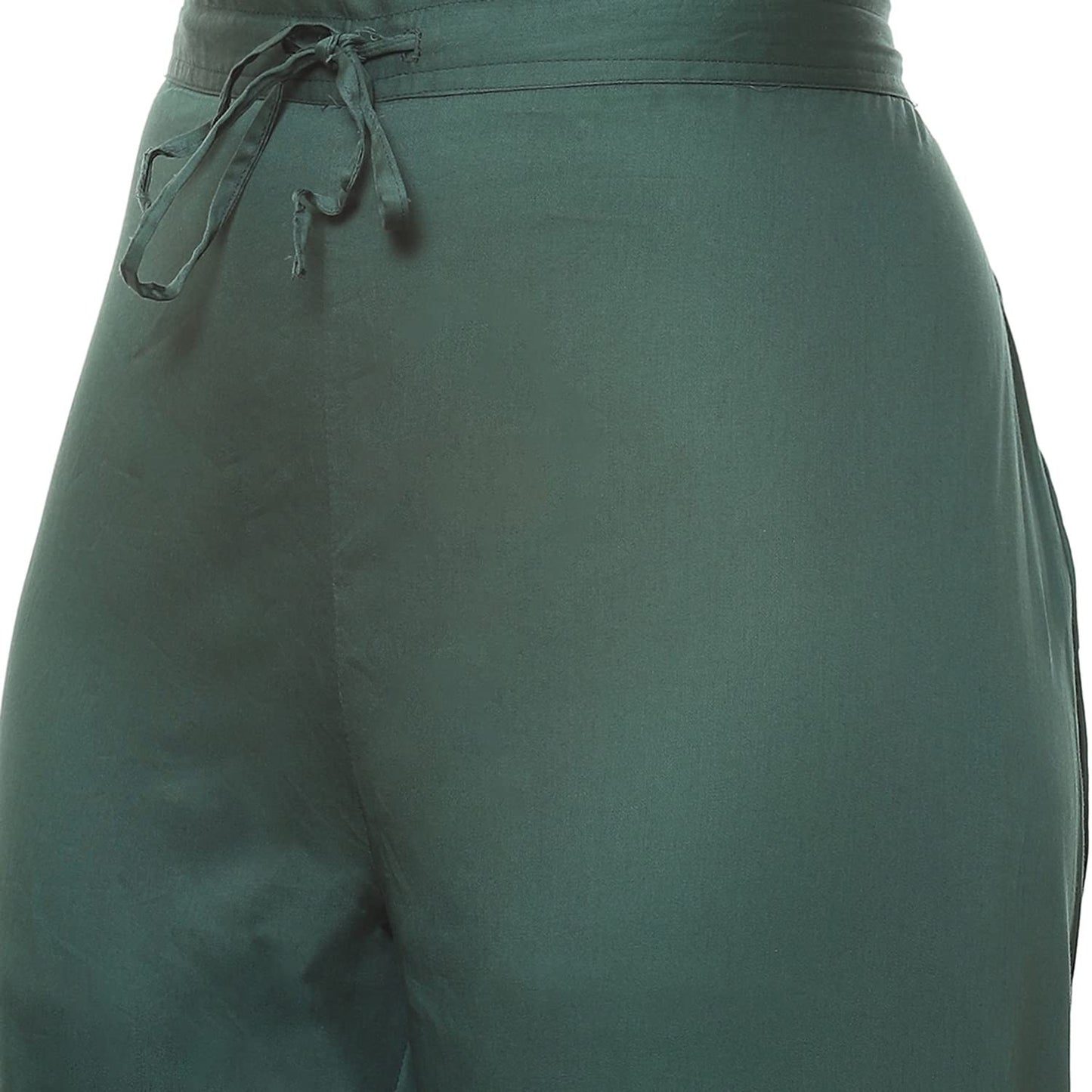 BIBA WOMEN EMBROIDERY STRAIGHT SALWAR KURTA DUPATTA(SKDKINARI7810_DARK GREEN_36)