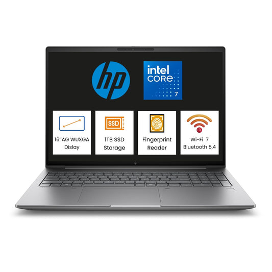HP Ultra 7 255H / 32 GB DDR5 RAM/ 1 TB SSD/Windows 11 Pro/5 MP IR Camera/ 16.0 inch AG WUXGA/Intel® Wi-Fi 7 BE201 (2x2) and Bluetooth 5.4 /Fingerprint Reader (C1JT6PT)