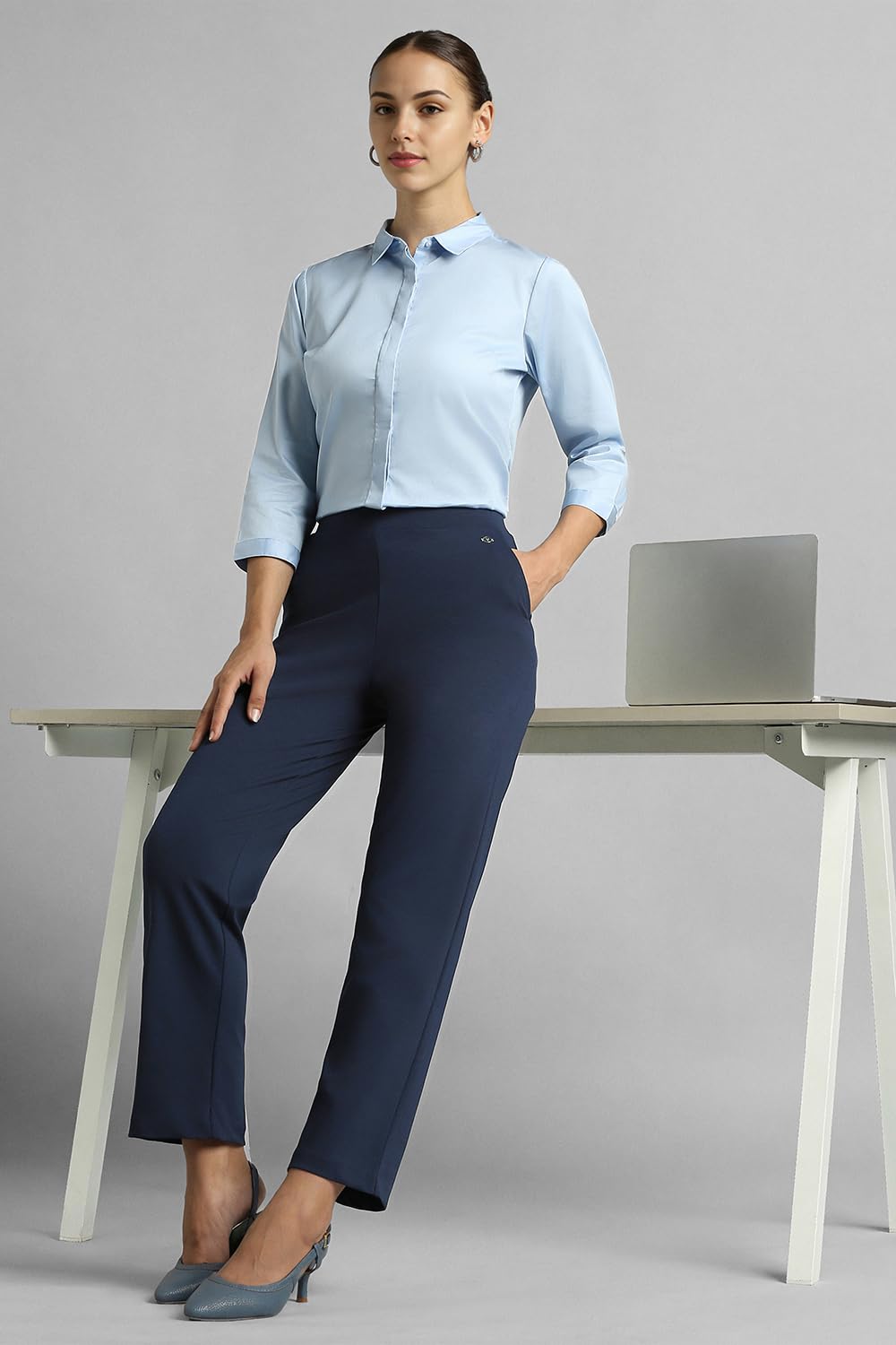 Van Heusen Women's Regular Pants (VWKBFRGFP35140_Navy