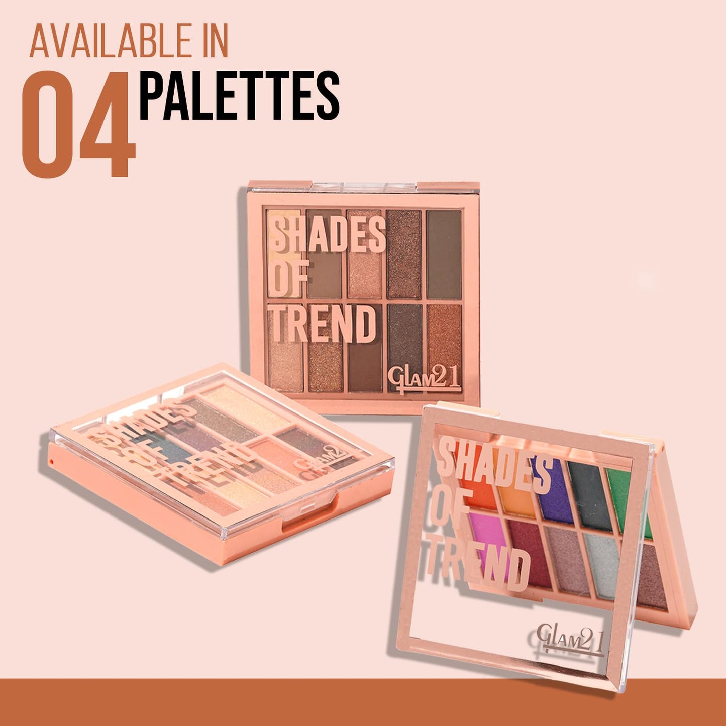 Glam21 Shades of Trend Eyeshadow Palette | 10 Highly Pigmented Shades |Smudge Free & Long-Lasting| Shimmery Finish| 4gm - Shade -03