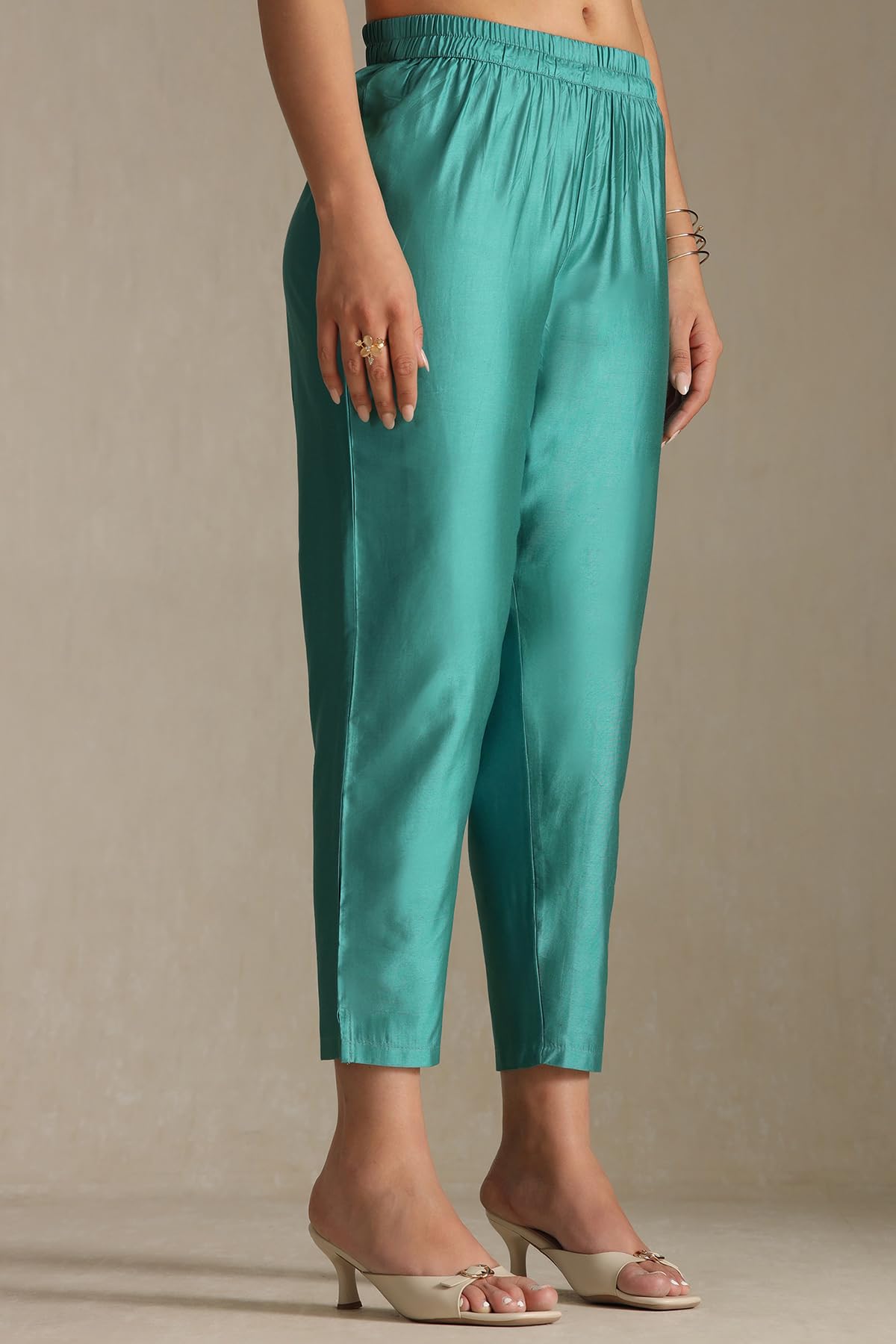 Soch Womens Organza Zari Woven Suit Set With Faux Mirror And Sequins