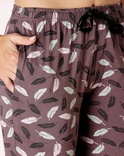 BODYCARE Women's Cotton Printed T-Shirt and Capri Set | Soft & Breathable Nightwear | Short Sleeves | Loungewear Co-Ord Set| BSCS16036_100 Multicolour