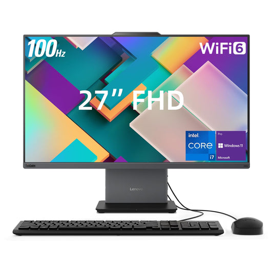 Lenovo ThinkCentre Neo 50a All-in-One Business Computer, 27" 100Hz FHD Display, Intel Core i7-13620H, 32GB DDR5 RAM, 1TB SSD, Webcam, HDMI, Type-C, Wi-Fi 6, Keyboard and