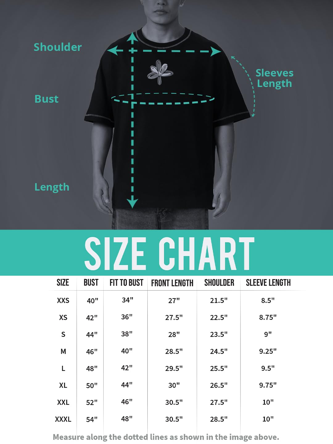 The Souled Store Kurukshetra Men and Boys Short Sleeves Round Neck Black All Over Printed Cotton Super Oversized T-Shirts