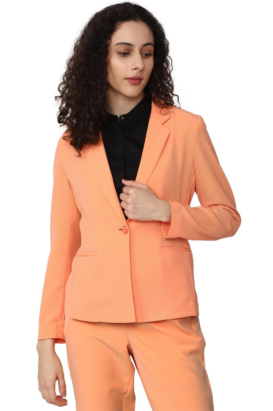 Van Heusen Women's Blazer (VWBZFRGBN28445_Peach