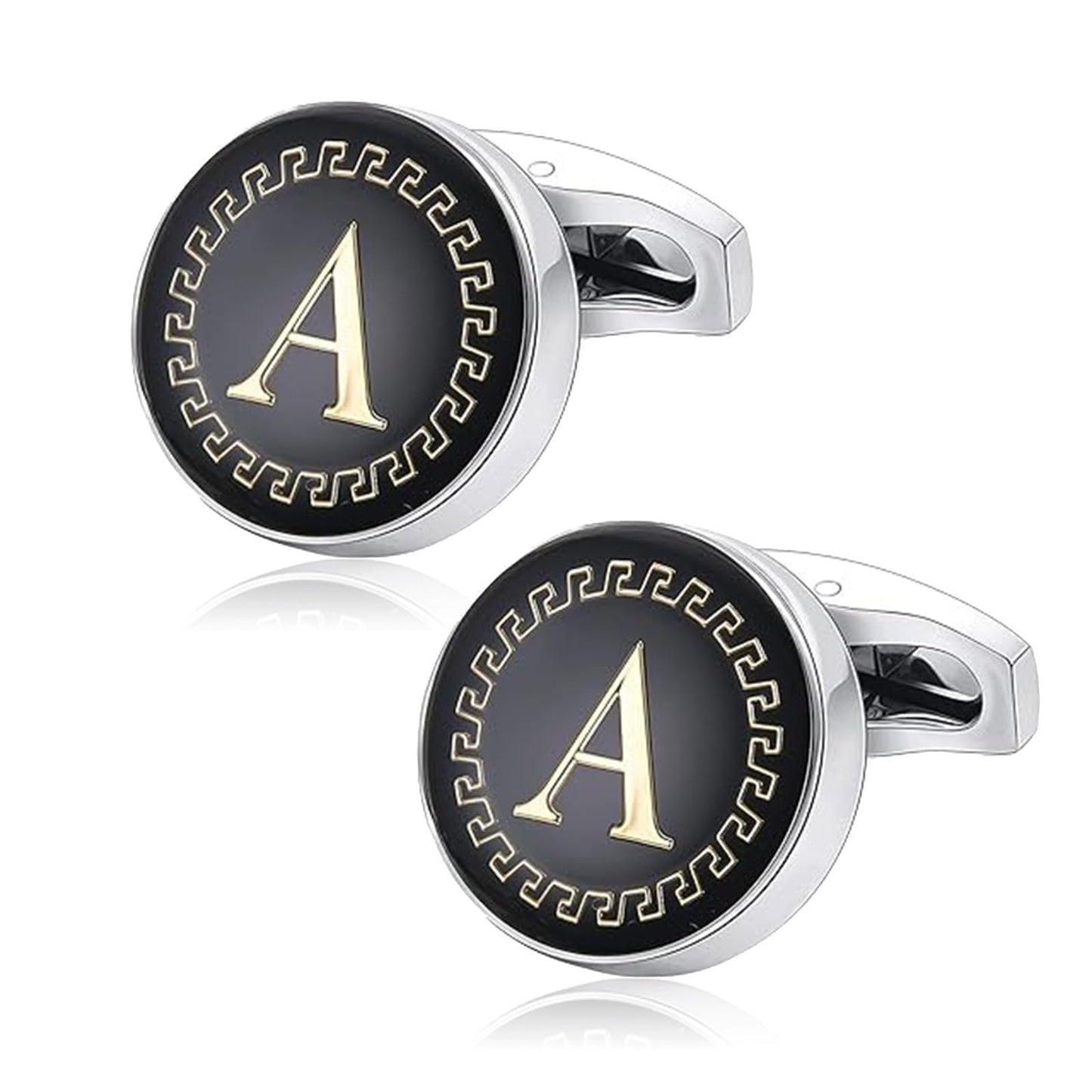 MIAMI Cufflinks for Men Boys Cuff links Formal Stainless Steel Cufflink For Men Alphabet Letters A Birthday Gift Anniversary Husband Cuff Links Cufflinks Set Mens Boys Man Boy Valentine Gifts -M07