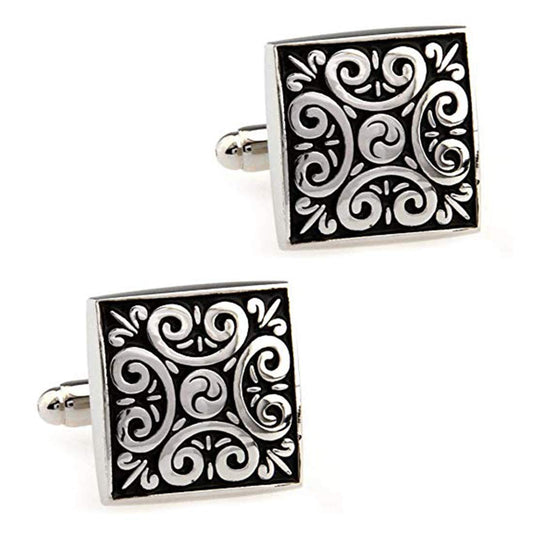 Peora Black Square Designer Cufflinks for Men Boys Wedding Business Corporate Gift