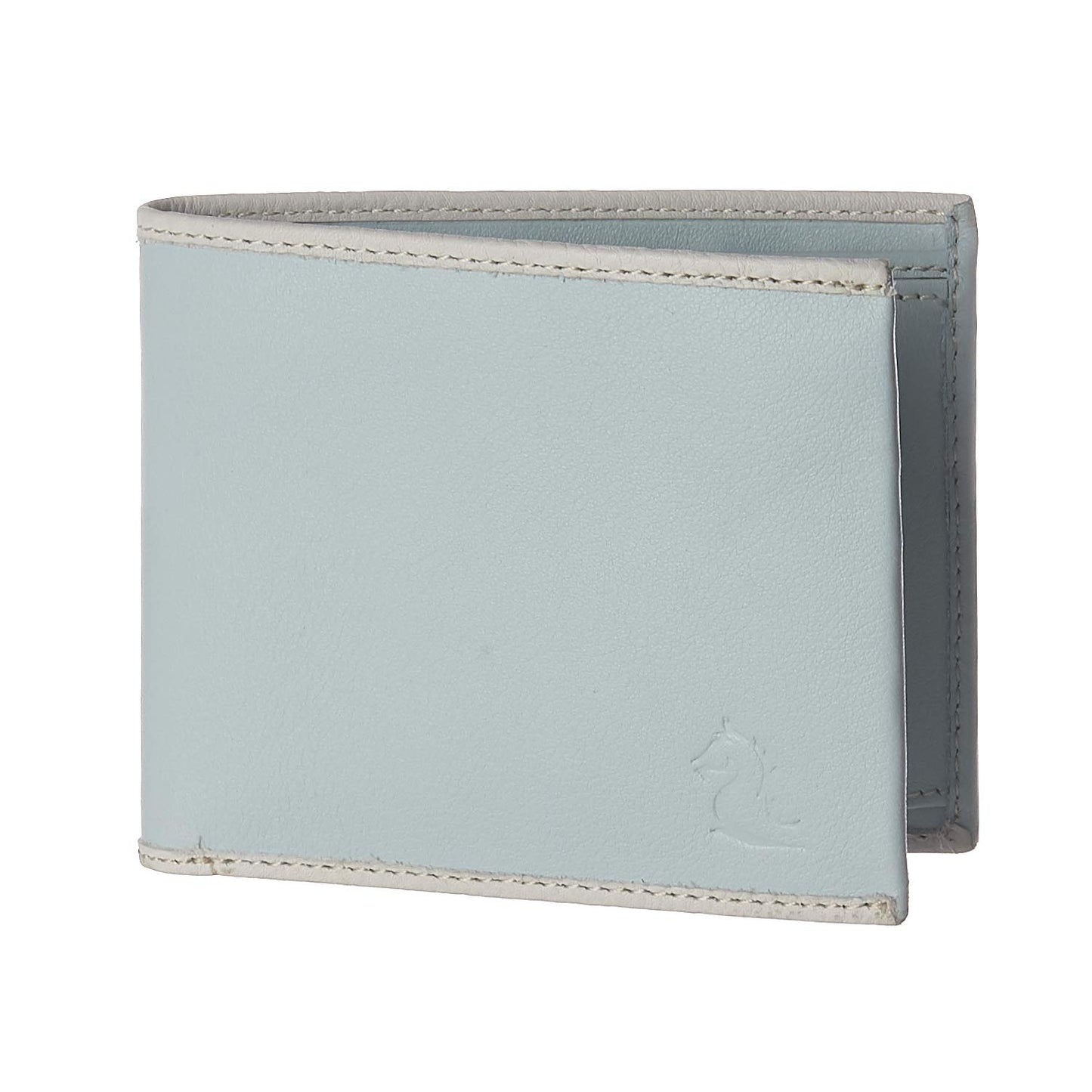 KARA Leather Torquiose Bifold Wallets for Men Contrast Stitch Men's Wallet with 8 Business Cards Slot