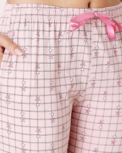 BODYCARE Women's Cotton Printed T-Shirt and Capri Set | Soft & Breathable Nightwear | Short Sleeves | Loungewear Co-Ord Set| BSCS16037_90 Multicolour