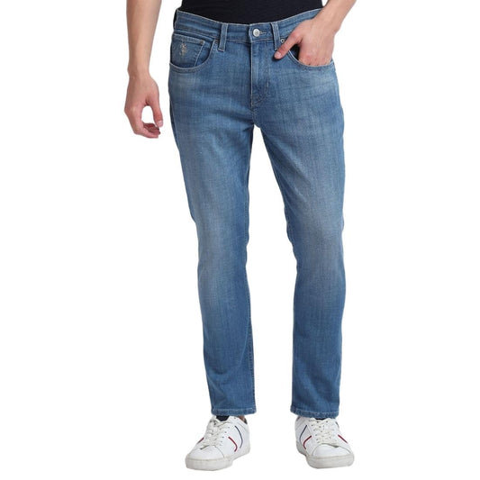 U.S. POLO ASSN. Men's Fitted Mid Rise Jeans (UDJEN1113_Blue,32