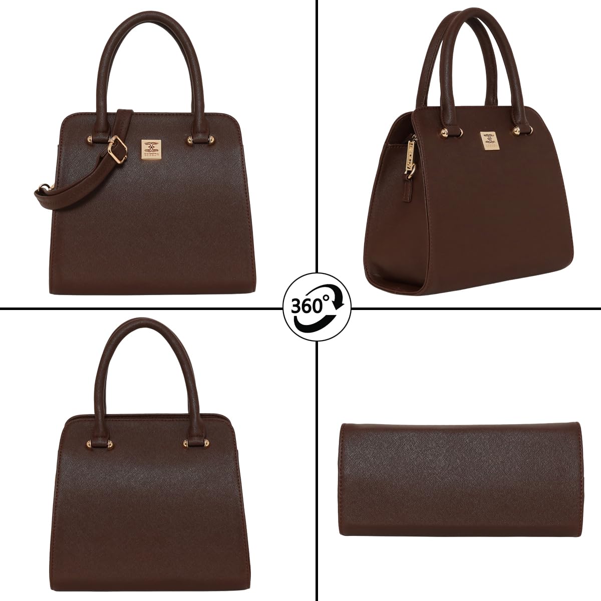 ESBEDA Brown Colour Structured Satchel Handbag For Women