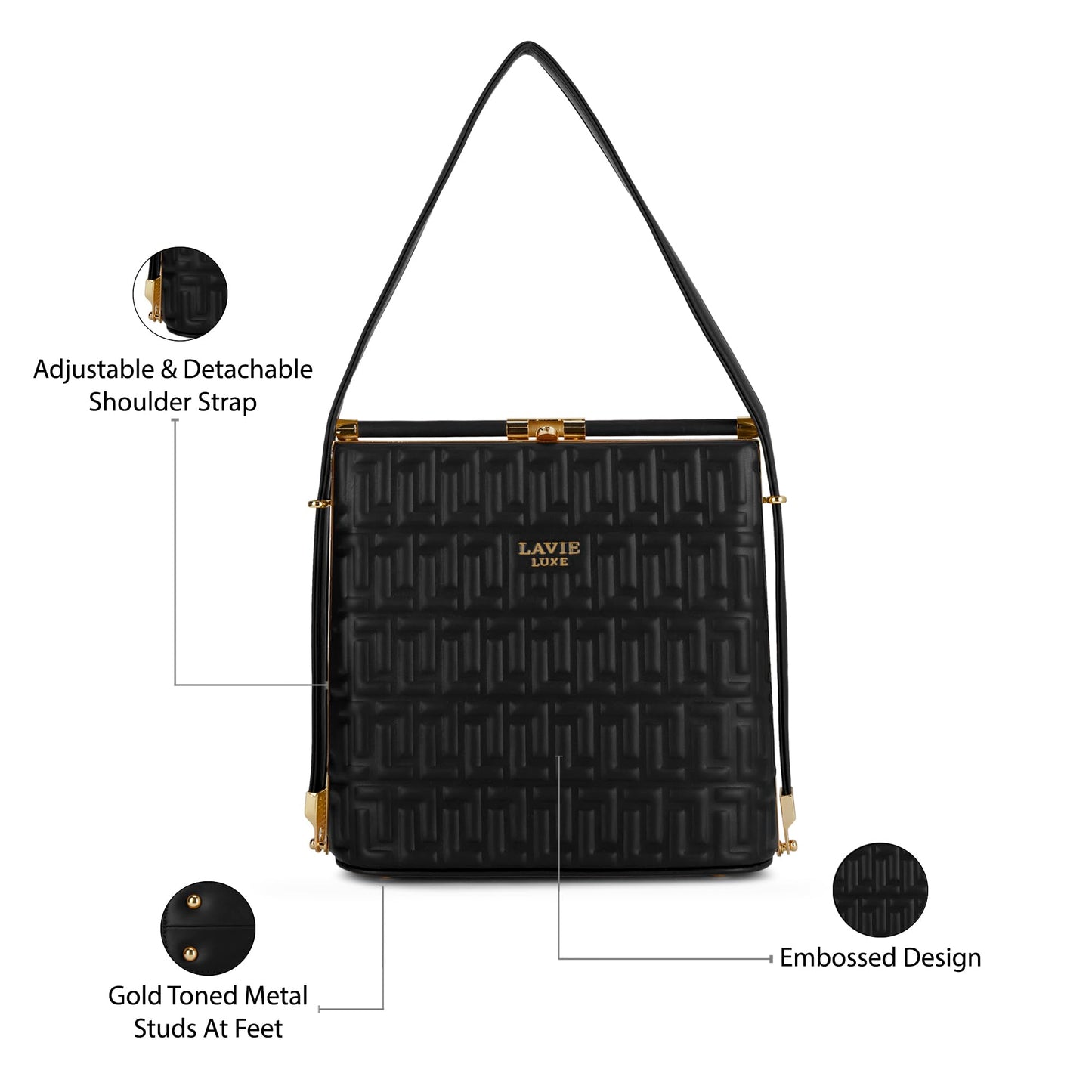 Lavie Luxe Women's Glarel25 Satchel Bag for Women | Satchel Handbag for Work | Ladies purse | Stylish Shoulder Bag | Gift for Women
