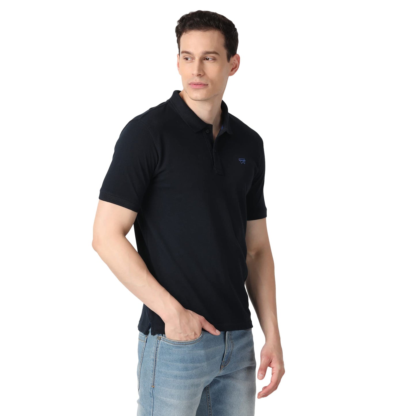 Wrangler Men's Regular Fit T-Shirt (WHTS004769_Blue L)