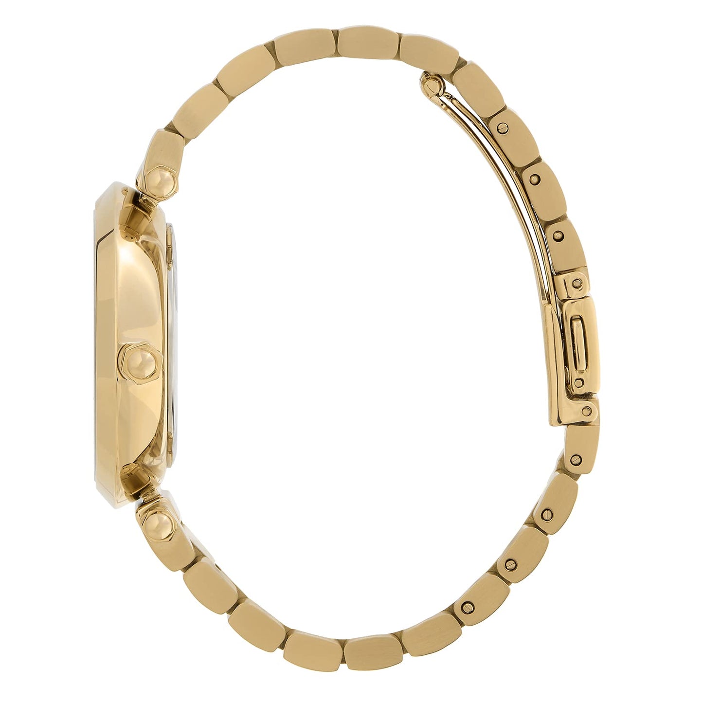 Olivia burton Tbar Floral Qtz Basic Green & Stone Round Dial Women's Watch|Ionic Plated Gold Steel Material|Gold Color Band - 24000043