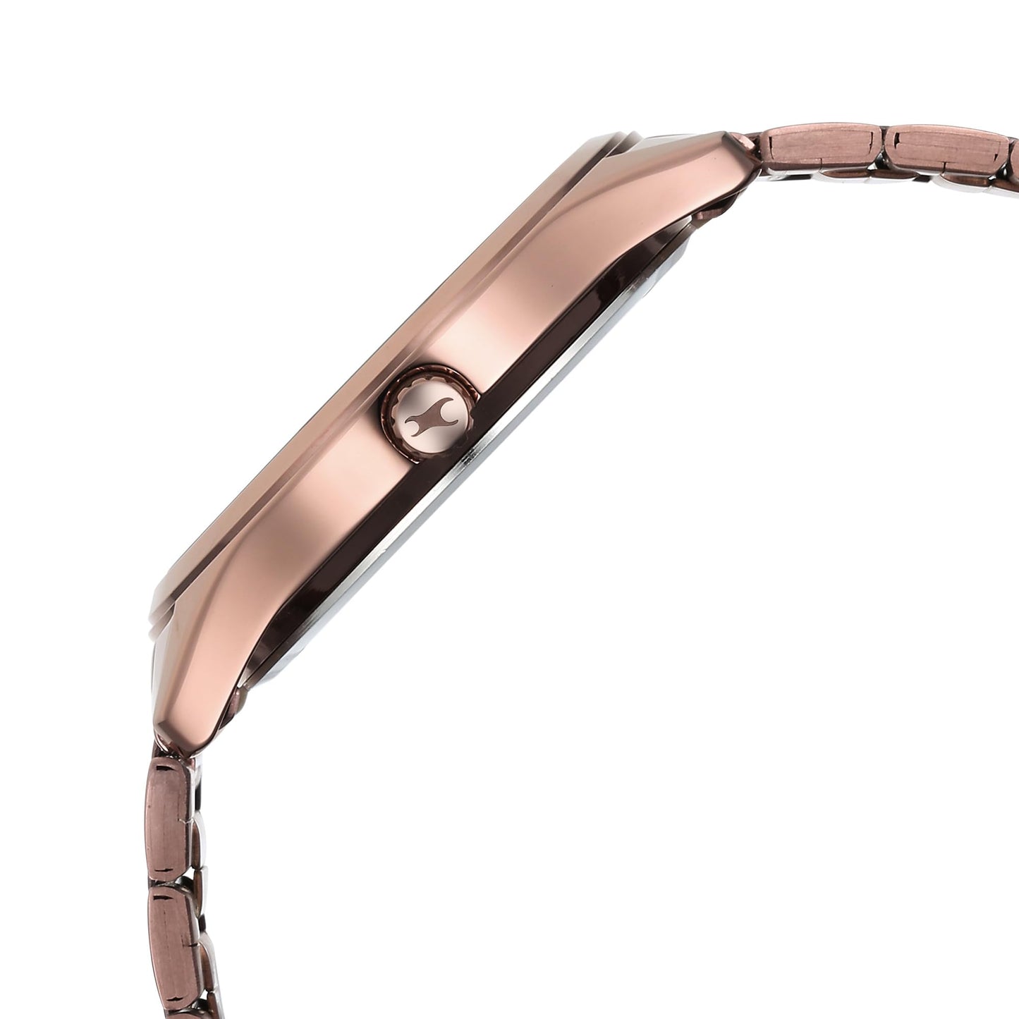 Fastrack Stunners Quartz Analog Brown Dial Brown Metal Strap Watch for Guys