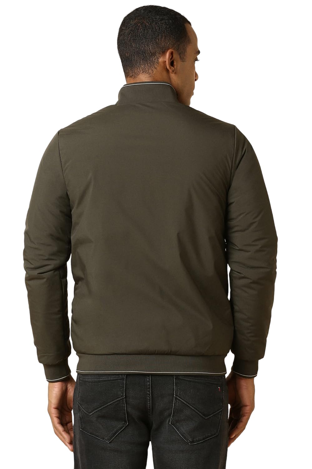 Men Brown Solid Full Sleeves Casual Jacket