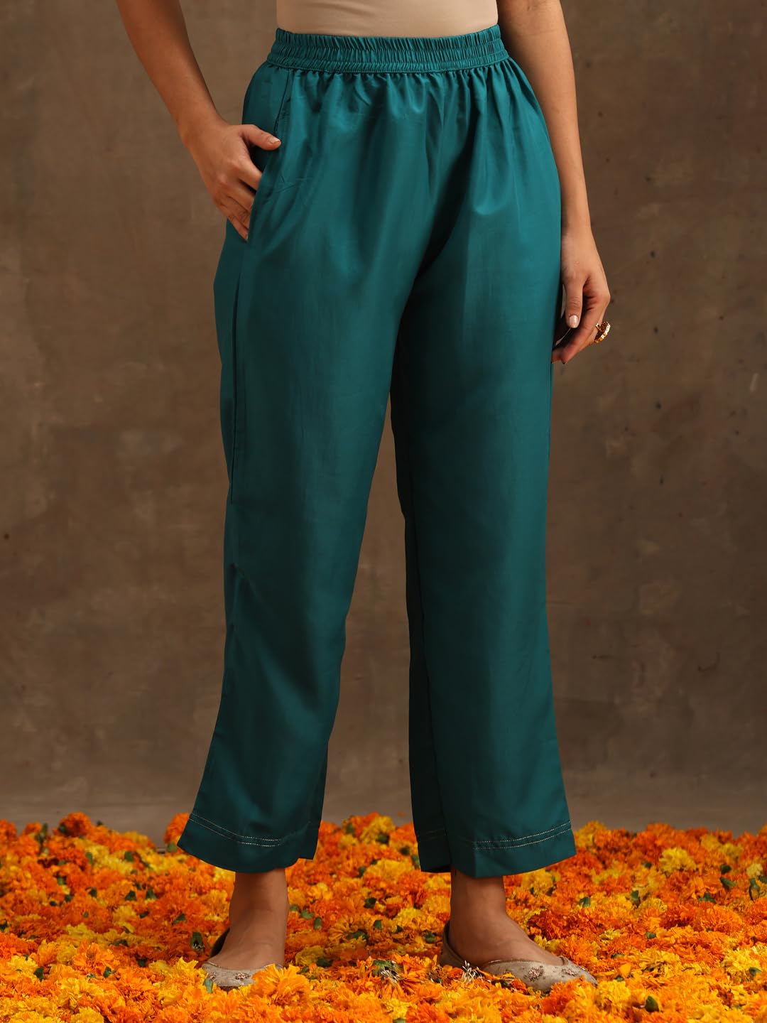 Libas Women's Silk Kurta Sets (38037O_Green