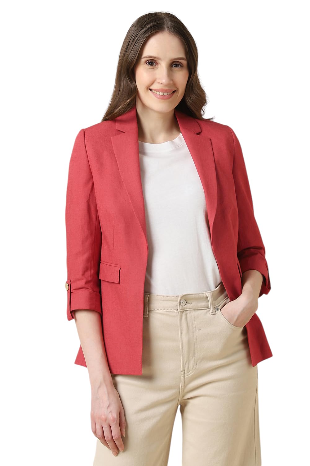 Allen Solly Women's Blazer (AHBZWRGPZ88105_Red