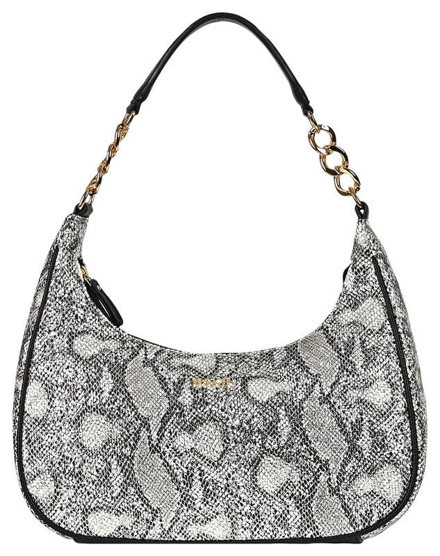 eske Ryanne, the Hobo Shoulder Bag | Python-Textured Vegan Leather | Stylish Chain Strap | Zip Closure with External Pocket | 1 Main Compartment + 3 Interior Pockets | Trendy Compact Purse