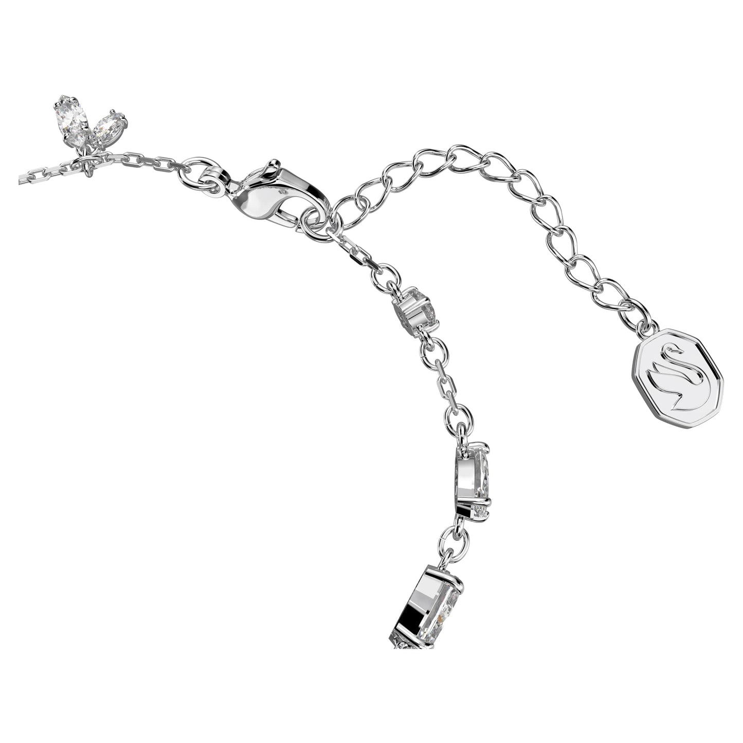 Swarovski Gema bracelet, Mixed cuts, Flower, White, Rhodium plated