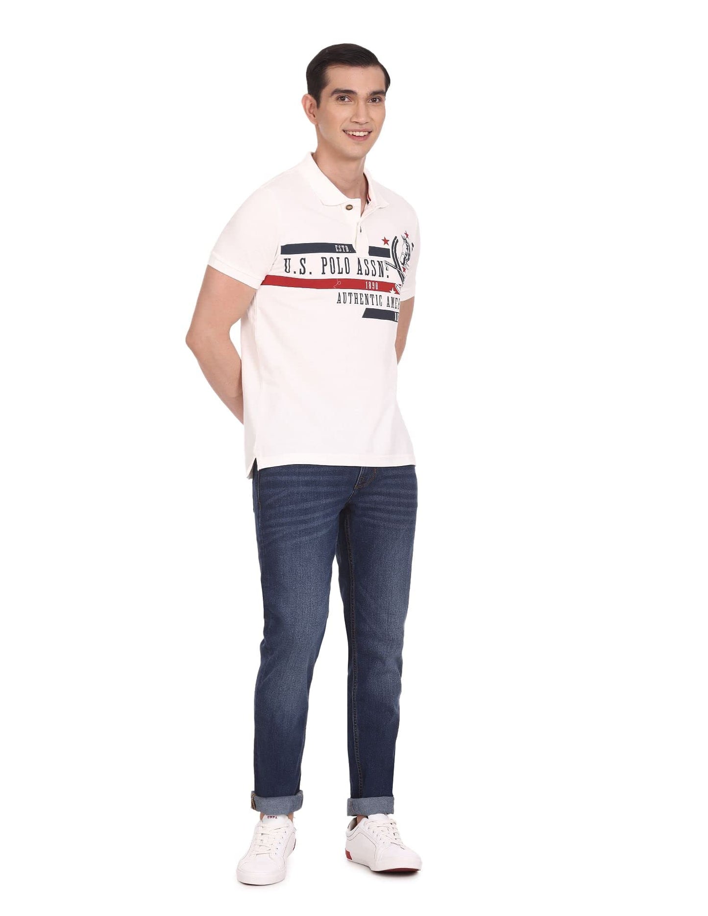 U.S. POLO ASSN. Men's Slim Mid Rise Jeans (UDJC0079_Blue_34)