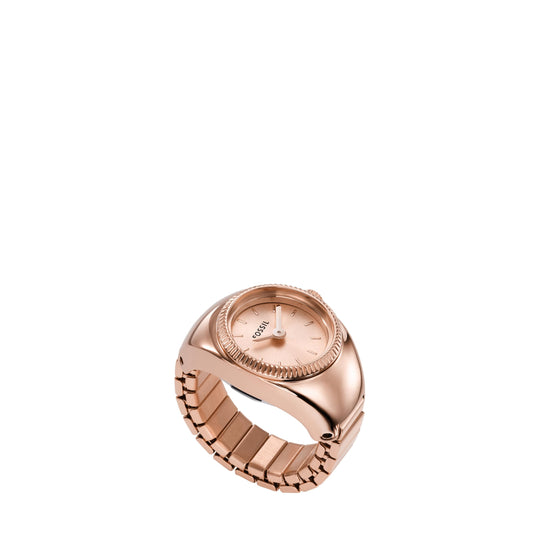 Fossil Unisex Analogue Watch Ring Rose Gold-Plated Es5247