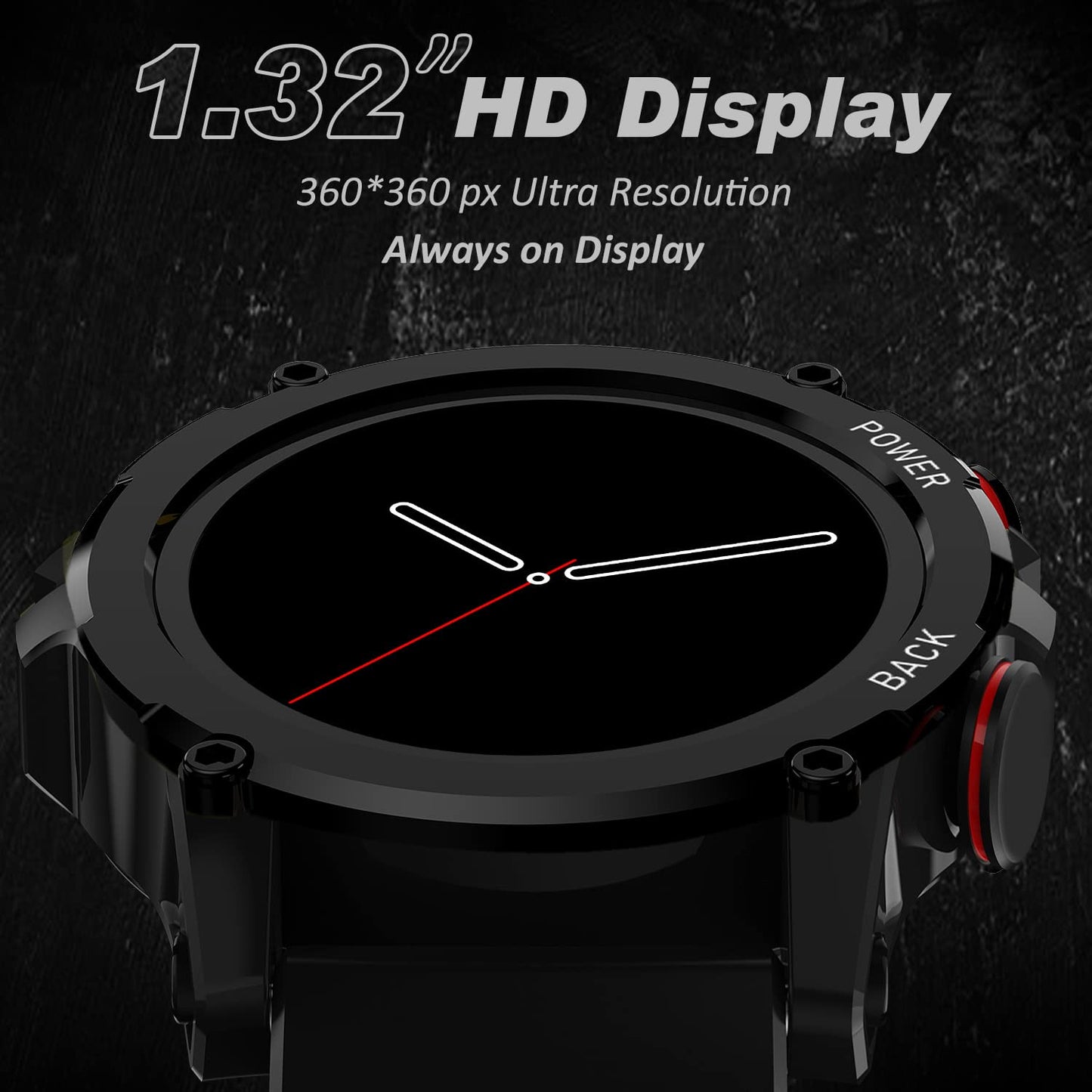 Maxima Max Pro X4+ Rugged Bluetooth Calling Smart Watch 1.32" Round Always on Premium Display with 360x360 px Resolution, AI Voice Assitant, Advance UI, 340 mah Big Battery, HR/SpO2, 150+ Watch Faces