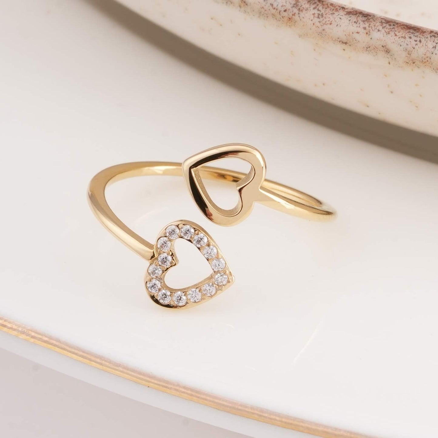 PALMONAS Modern Open Silver Triangle Adjustable Ring for Women - Gift for Girls & Women, Women's Jewellery | Waterproof & Anti Tarnish Rings