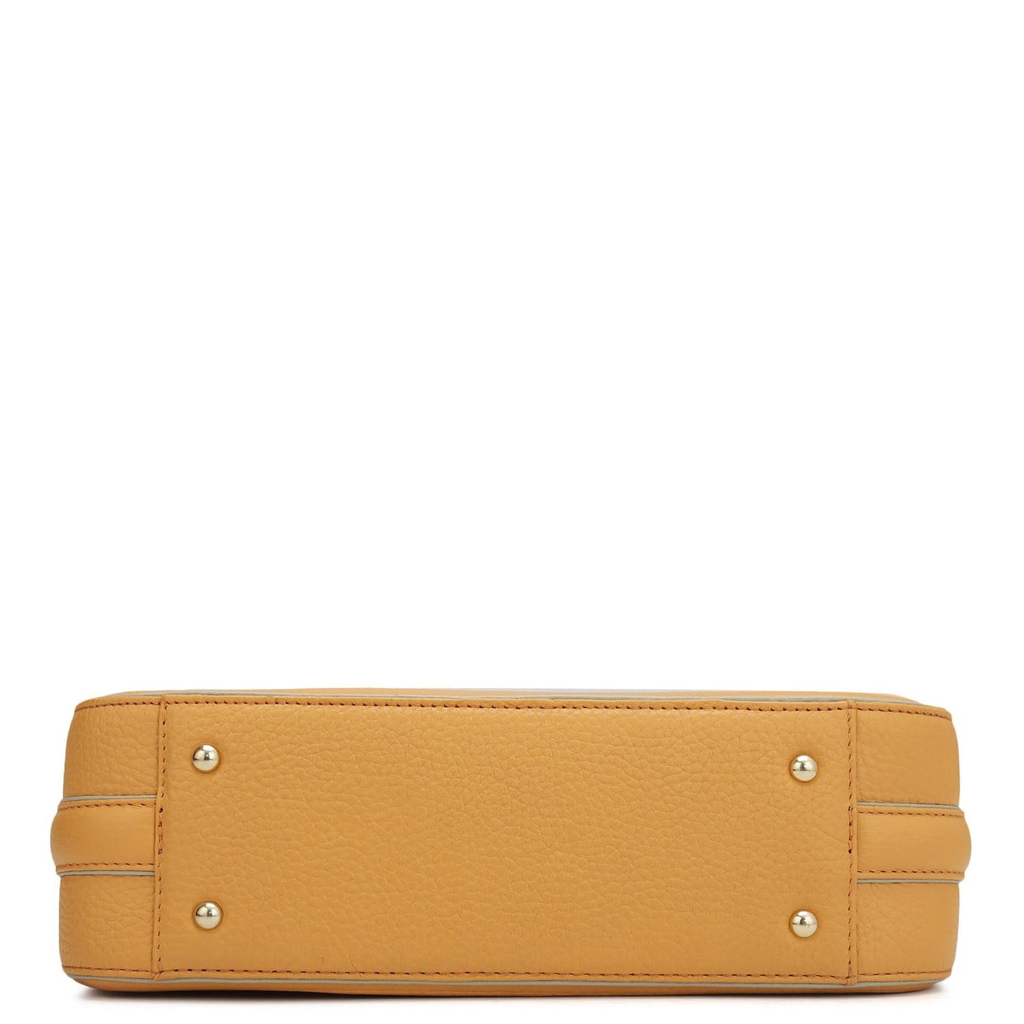 Da Milano Genuine Leather Shoulder Bag for Women – Apricot Crush Handbag with Zipper & Clasp Lock Closure
