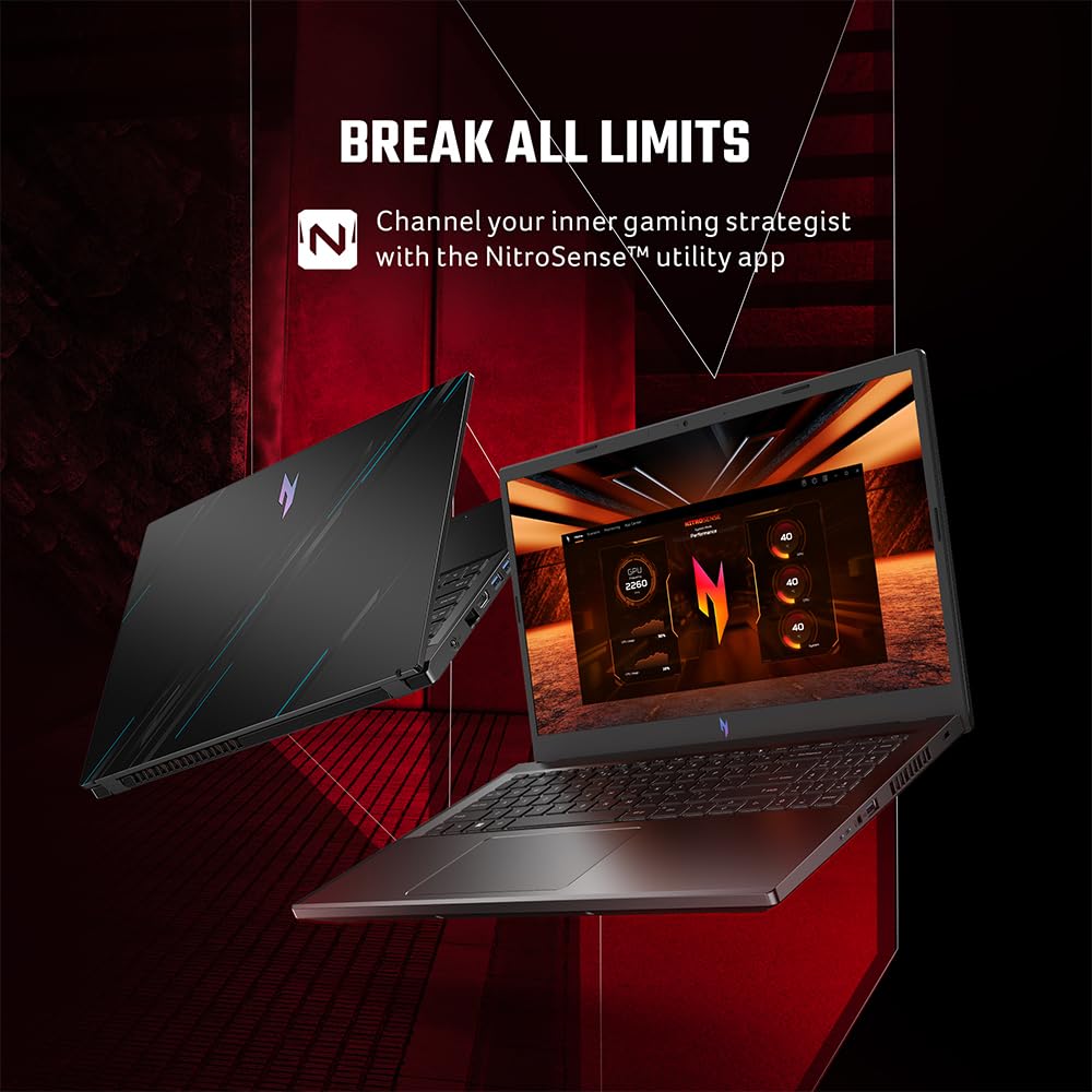 Acer Nitro V15, Intel Core i7-13th Gen 13620H Processor, NVIDIA GeForce RTX 4050-6GB GDDR6(16GB DDR5, 1TB) IPS FHD, 15.6"/39.6cm, 165Hz, Win 11 Home, Obsidian Black, 2.1KG, ANV15-51, Gaming Laptop