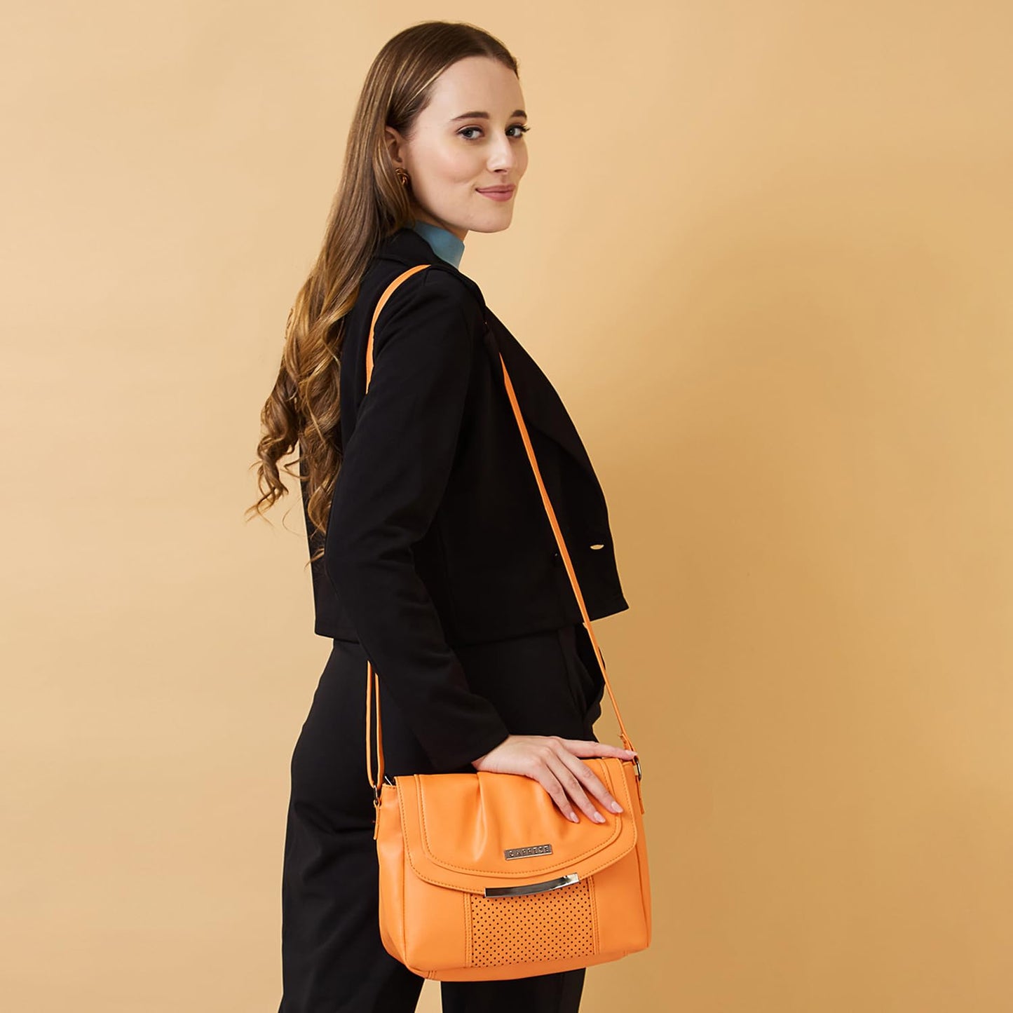 Caprese womens DIA SB Medium ORANGE Sling Bag