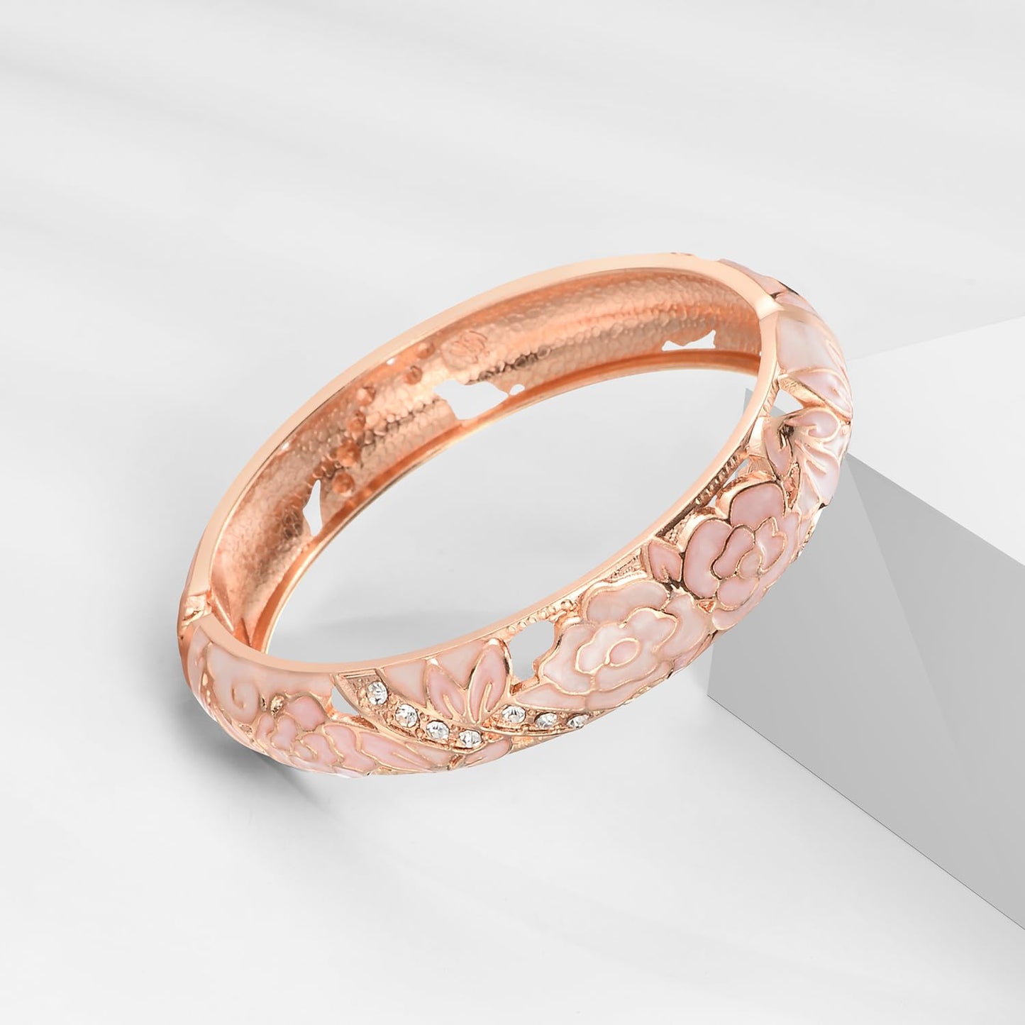 UJOY Enamel Pink Bracelet Bangle Set of 5 in Gift Box Fashion Accessories for Women Meenakari Bangle (Pink Set)