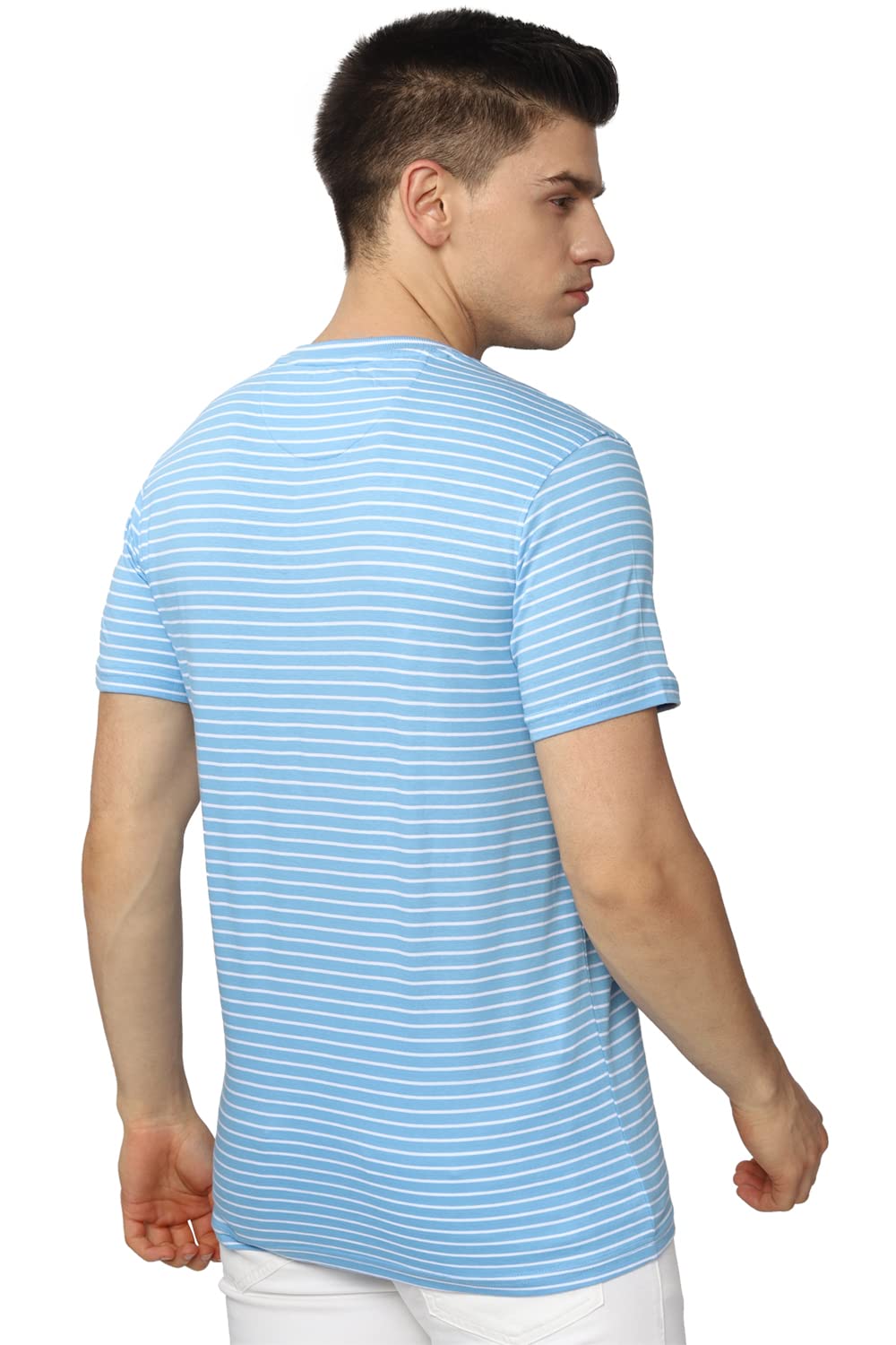 Van Heusen Men's Straight T-Shirt (VSKCURGPD08335_Blue XL)