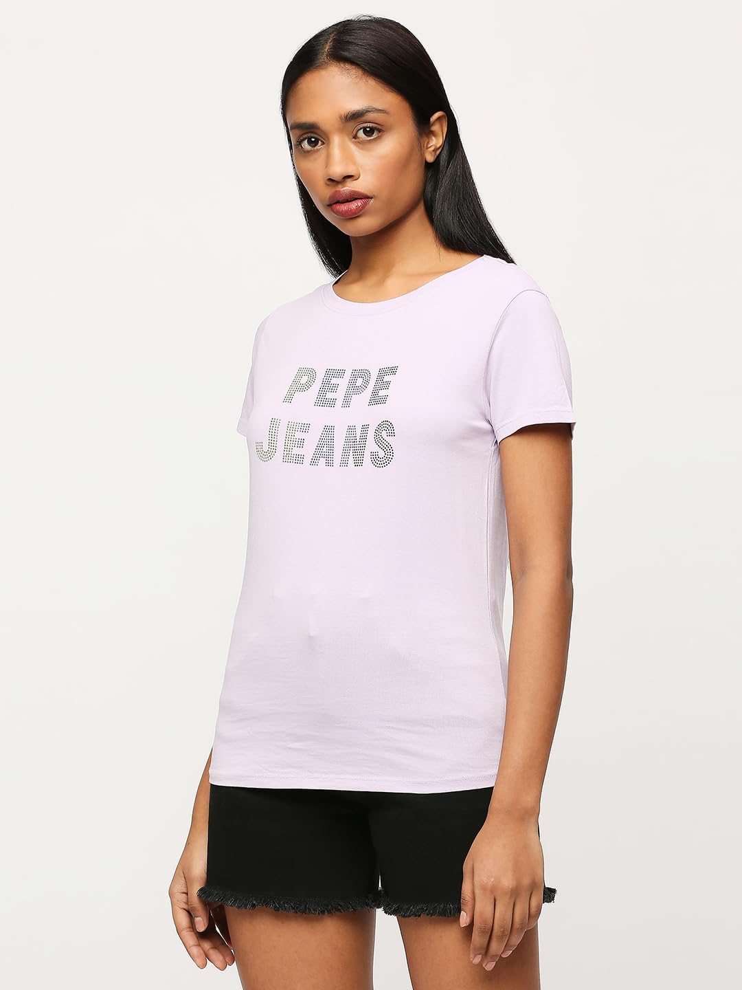 Pepe Jeans Women's Regular Fit Embellished T-Shirts