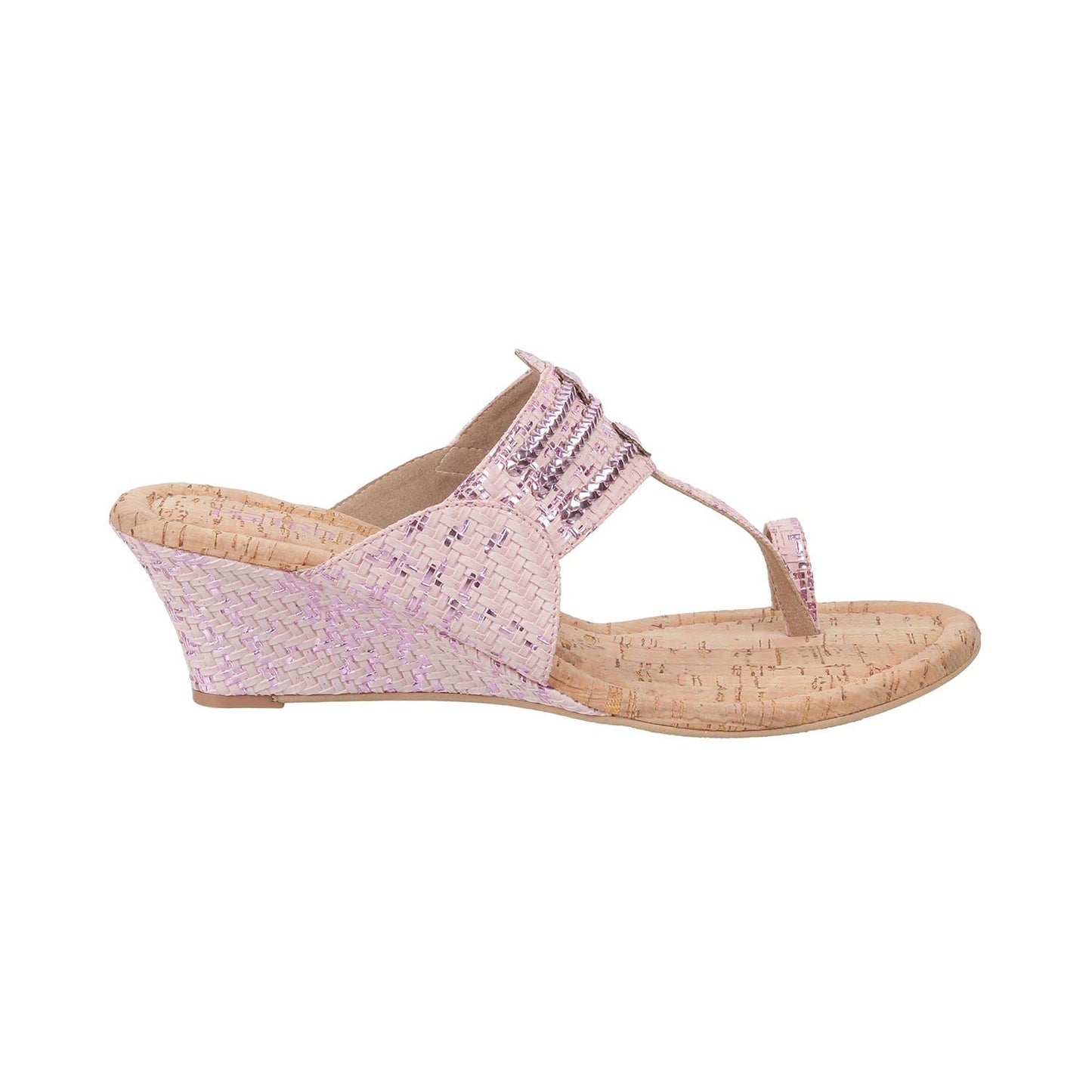 Metro Women Ethinc Kolhapuri Heel Sandal Rose Gold UK/5 EU/38 (32-1707)